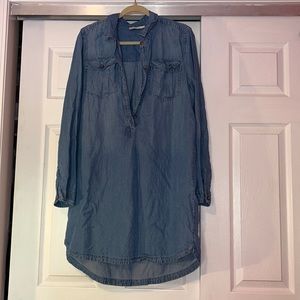Chambray long sleeve tunic dress
